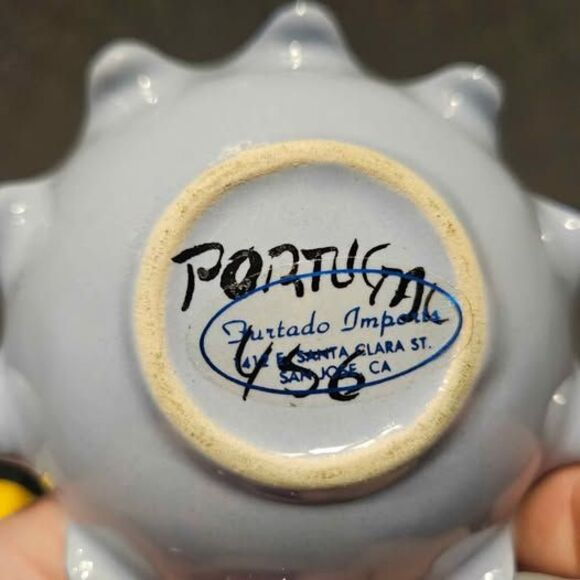 Ceramic Basket Pottery Vestal Alcobaca Portugal 5" x 4" - Picture 3 of 6